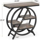 4-Tier Industrial End Table with Storage Shelves