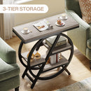 4-Tier Industrial End Table with Storage Shelves