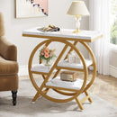 4-Tier Industrial End Table with Storage Shelves