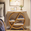 4-Tier Industrial End Table with Storage Shelves