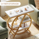 4-Tier Industrial End Table with Storage Shelves