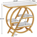 4-Tier Industrial End Table with Storage Shelves