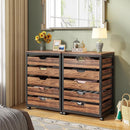 5/7 Drawer Chest of Drawers, Rolling Wooden Storage Dresser Cabinet