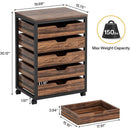 5/7 Drawer Chest of Drawers, Rolling Wooden Storage Dresser Cabinet