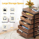 5/7 Drawer Chest of Drawers, Rolling Wooden Storage Dresser Cabinet