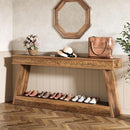 70.8" Console Table, Farmhouse Sofa Table with Storage