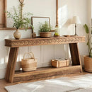 70.8" Console Table, Farmhouse Sofa Table with Storage