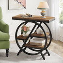 4-Tier Industrial End Table with Storage Shelves
