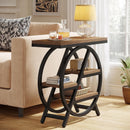 4-Tier Industrial End Table with Storage Shelves