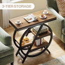 4-Tier Industrial End Table with Storage Shelves