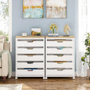 5/7 Drawer Chest of Drawers, Rolling Wooden Storage Dresser Cabinet