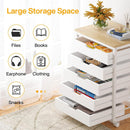 5/7 Drawer Chest of Drawers, Rolling Wooden Storage Dresser Cabinet