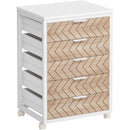 5/7 Drawer Chest of Drawers, Rolling Wooden Storage Dresser Cabinet