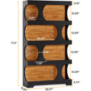 71" Tall Bookcase, 4-Tier S-Shaped Freestanding Display Shelves