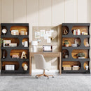 71" Tall Bookcase, 4-Tier S-Shaped Freestanding Display Shelves
