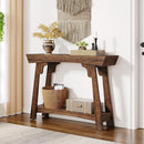 41" Console Table, Farmhouse 2-Tier Sofa Table with Storage Shelf