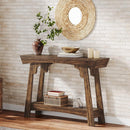 41" Console Table, Farmhouse 2-Tier Sofa Table with Storage Shelf