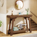 41" Console Table, Farmhouse 2-Tier Sofa Table with Storage Shelf