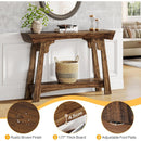41" Console Table, Farmhouse 2-Tier Sofa Table with Storage Shelf