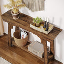 41" Console Table, Farmhouse 2-Tier Sofa Table with Storage Shelf