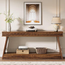 70.8" Console Table, Farmhouse Sofa Table with Storage