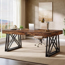 63" Farmhouse Executive Desk with X-Shaped Legs