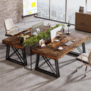 63" Farmhouse Executive Desk with X-Shaped Legs