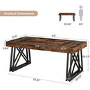 63" Farmhouse Executive Desk with X-Shaped Legs