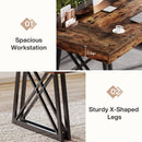 63" Farmhouse Executive Desk with X-Shaped Legs