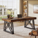 63" Farmhouse Executive Desk with X-Shaped Legs