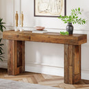 Wooden Sofa Table, 63-Inch Modern Console Table For Living Room