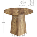 31.5" Round Dining Table for 2-4, Farmhouse Kitchen Table with Square Base