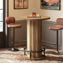 31" Round Bar Table, Farmhouse Bistro Pub Table with Footrest
