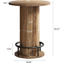 31" Round Bar Table, Farmhouse Bistro Pub Table with Footrest