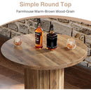 31" Round Bar Table, Farmhouse Bistro Pub Table with Footrest