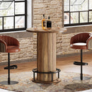 31" Round Bar Table, Farmhouse Bistro Pub Table with Footrest