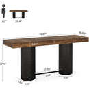 70.9" Counter Height Bar Table, Industrial Pub Table with Sturdy Hexagonal Base