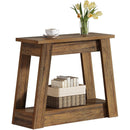 2-Tier Wood Side Table with 2 Storage Shelves for Living Room