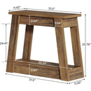 2-Tier Wood Side Table with 2 Storage Shelves for Living Room