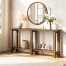 Farmhouse Solid Wood Console Table with Storage Shelf