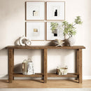 Farmhouse Solid Wood Console Table with Storage Shelf