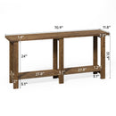 Farmhouse Solid Wood Console Table with Storage Shelf