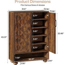 31.5" Shoe Storage Cabinet, 6-Tier Shoe Rack with Adjustable Shelves