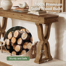 63" Solid Wood Console Table with Farmhouse X-Shaped Legs