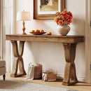 63" Solid Wood Console Table with Farmhouse X-Shaped Legs