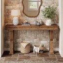 63" Solid Wood Console Table with Farmhouse X-Shaped Legs
