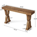 63" Solid Wood Console Table with Farmhouse X-Shaped Legs