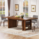 63" Farmhouse Dining Table for 6 to 8 with Shelves