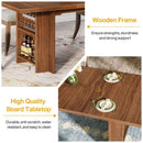 63" Farmhouse Dining Table for 6 to 8 with Shelves
