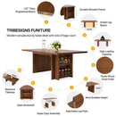 63" Farmhouse Dining Table for 6 to 8 with Shelves